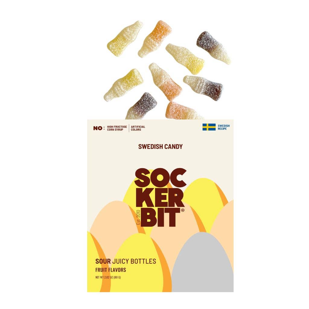 Sockerbit Sour Juicy Bottles Fruit Swedish Candy Bag 2.8oz Easter, photo 1 of 3