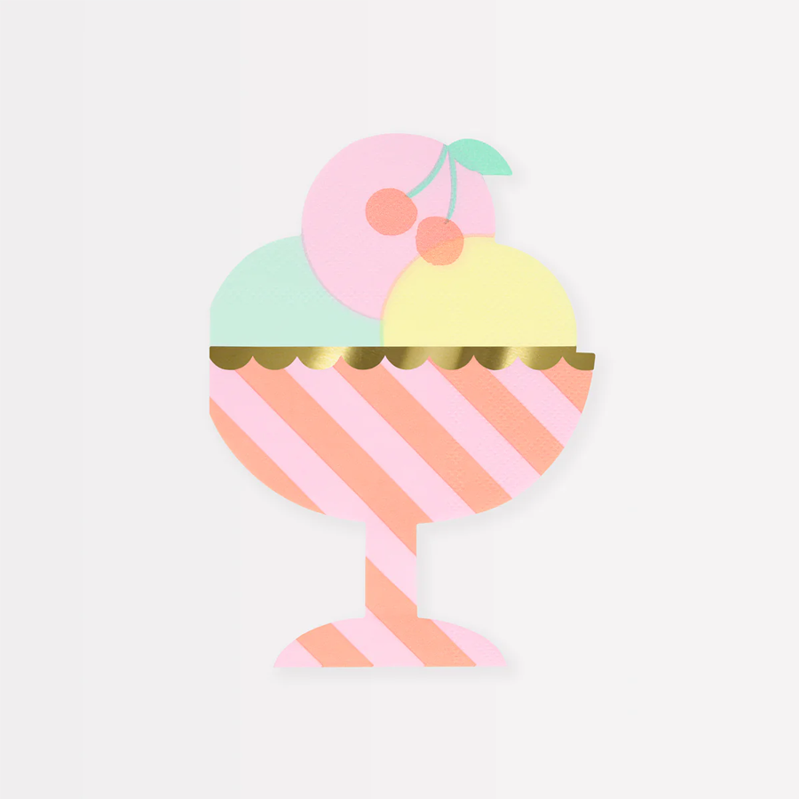 Meri Meri Ice Cream Sundae Napkins - 16 Count