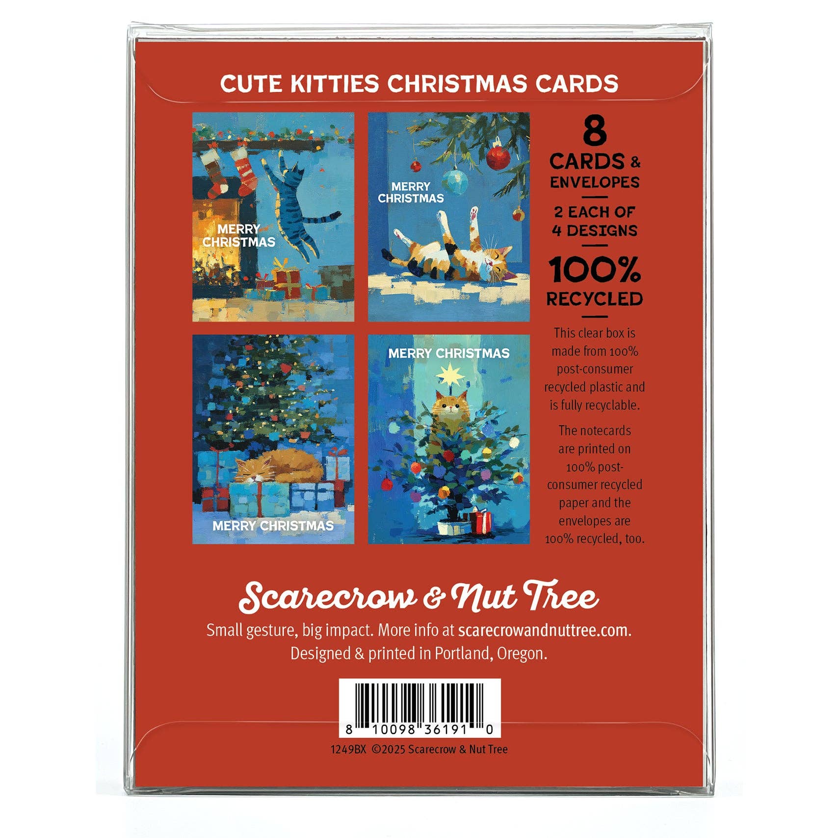 Cute Kitties - Recycled Christmas Cards Box Set for Cat Lovers, photo 3 of 3