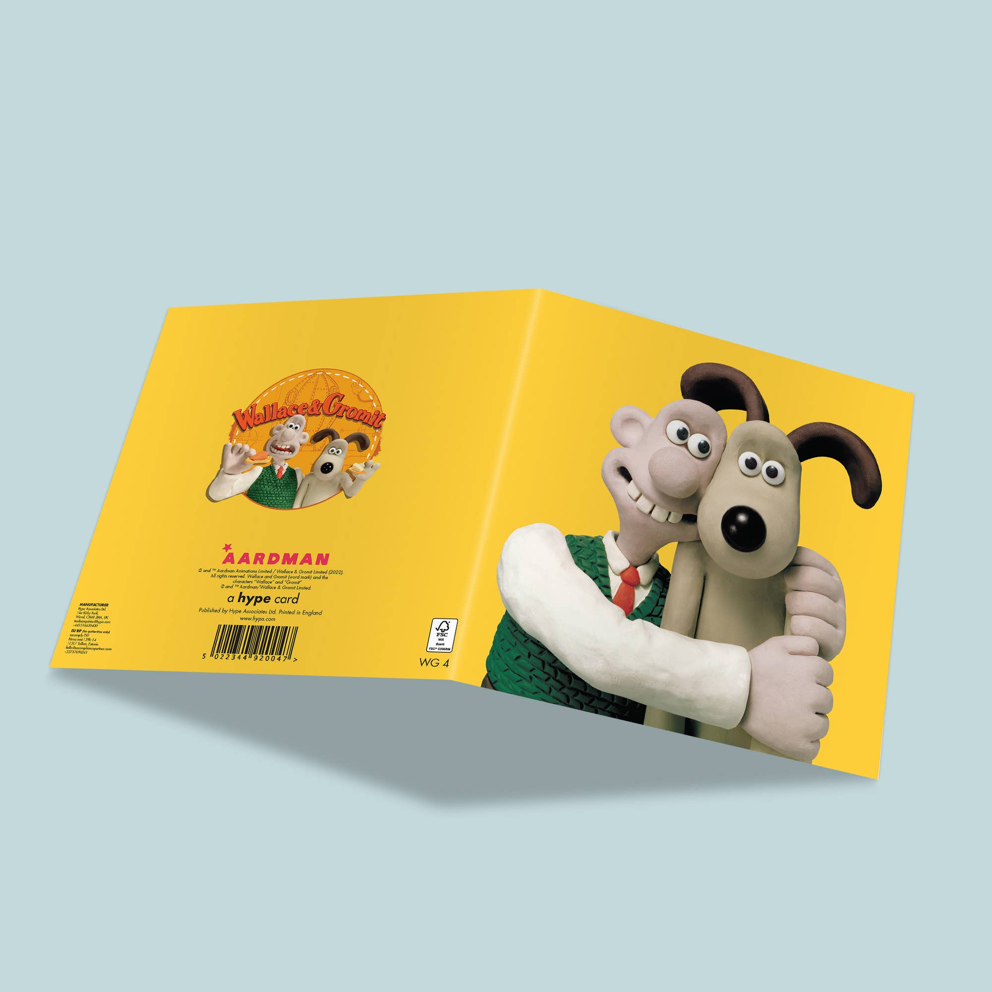 Square Greeting Card | Wallace and Gromit | Hugging, photo 2 of 2