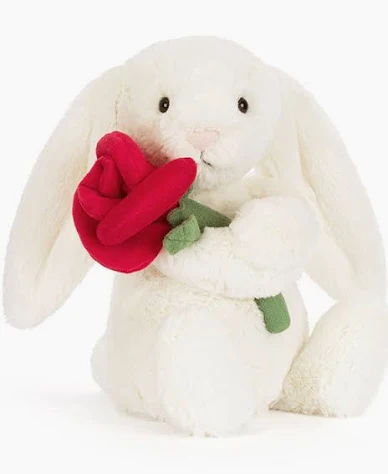 Cream Bunny with Rose