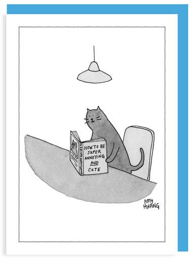 ANNOYING AND CUTE - 5 x 7 NY'er CARTOON CARD
