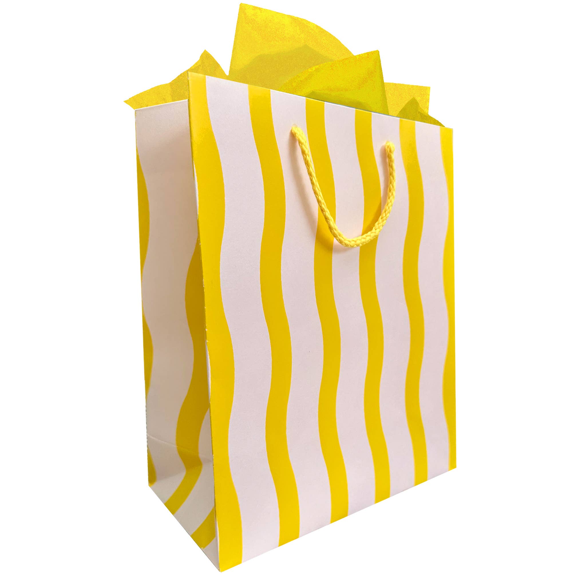 Yellow Fussy Stripe Gift Bag, photo 1 of 3