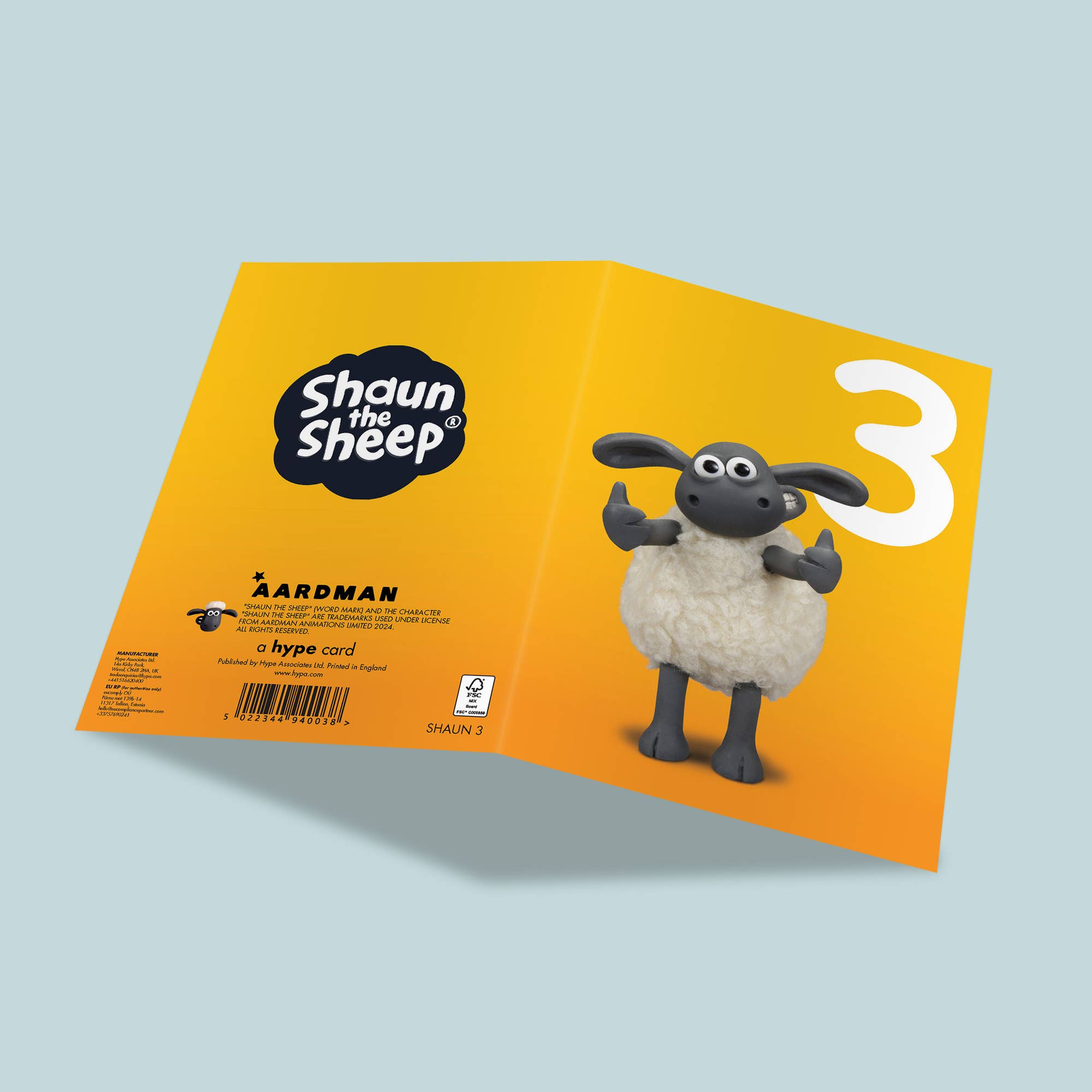 Birthday Card | Shaun the Sheep | 3 Year Old, photo 2 of 2