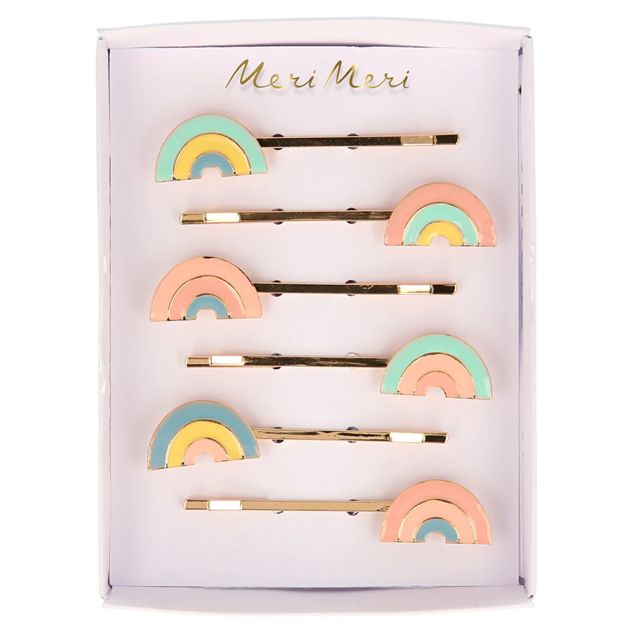 Meri Meri Enamel Rainbow Hair Slide - Set of 6