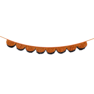 Orange & Black Tinsel Scalloped Garland, photo 4 of 5