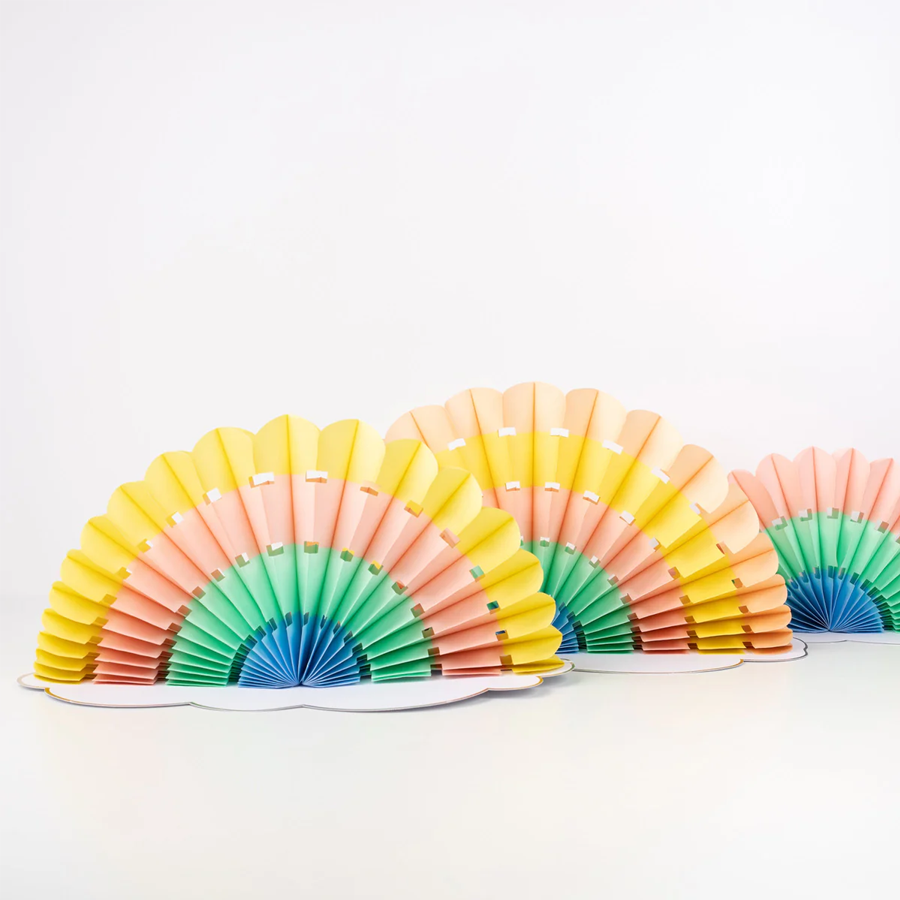 Meri Meri Honeycomb Rainbow Decorations - Set of 3