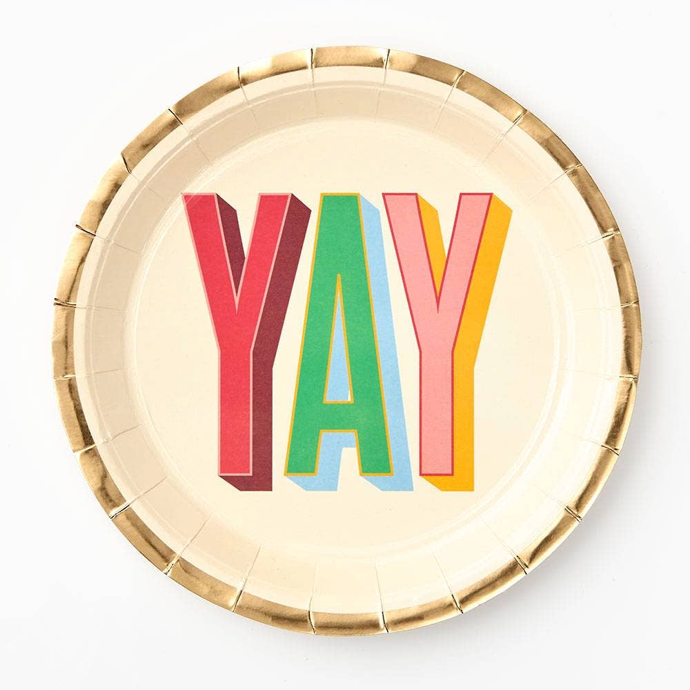 Yay Typography Large Disposable Plates, photo 1 of 2