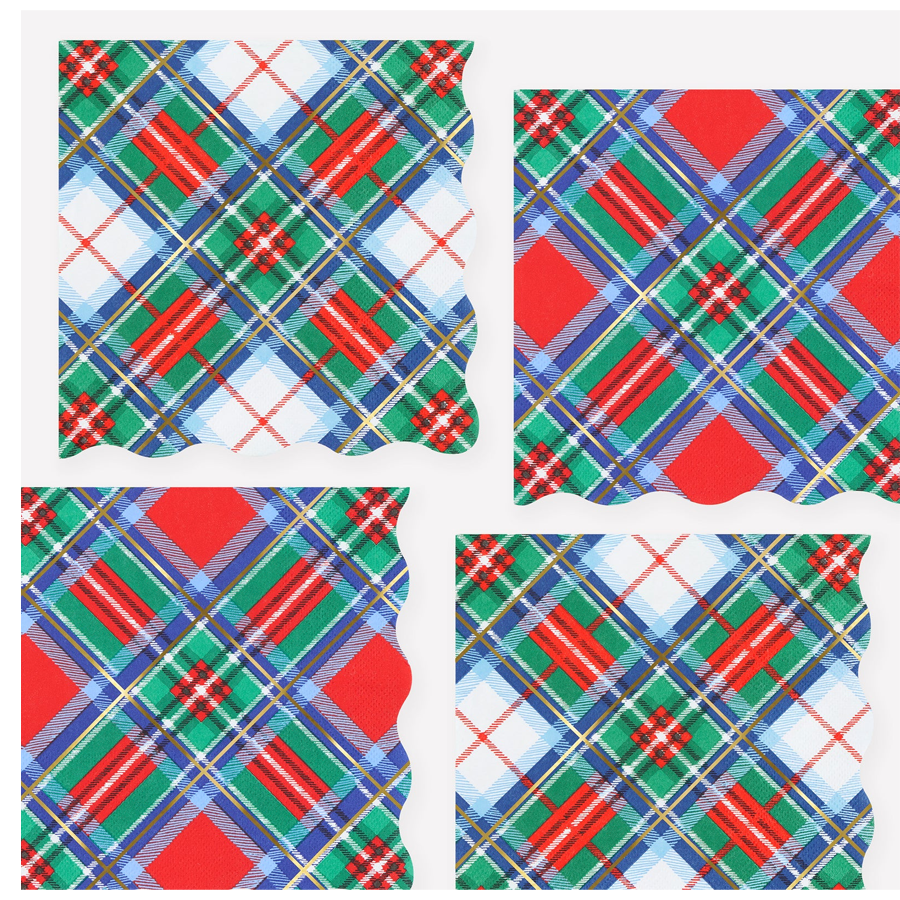 Meri Meri Tartan Mix Large Napkin, photo 1 of 2