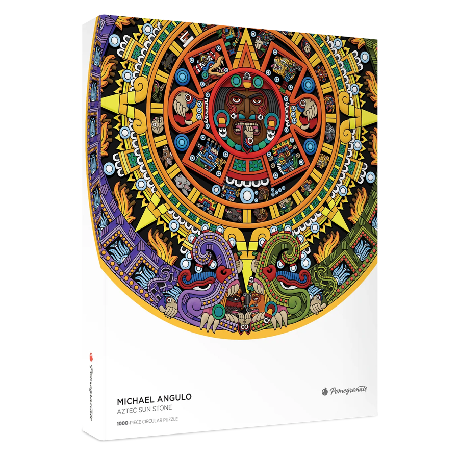 Pomegranate Michael Angulo: Aztec Sun Stone 1000-Piece Circular Jigsaw Puzzle