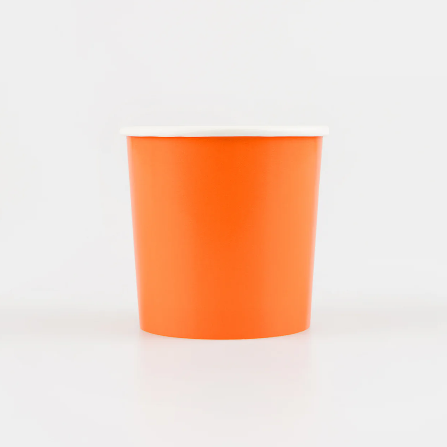 Meri Meri Pumpkin Orange Tumbler Cups 8 Pack