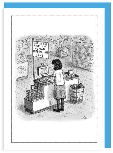 SELF CHECKOUT- 5x7 NEW YORKER CARTOON CARD, photo 1 of 3