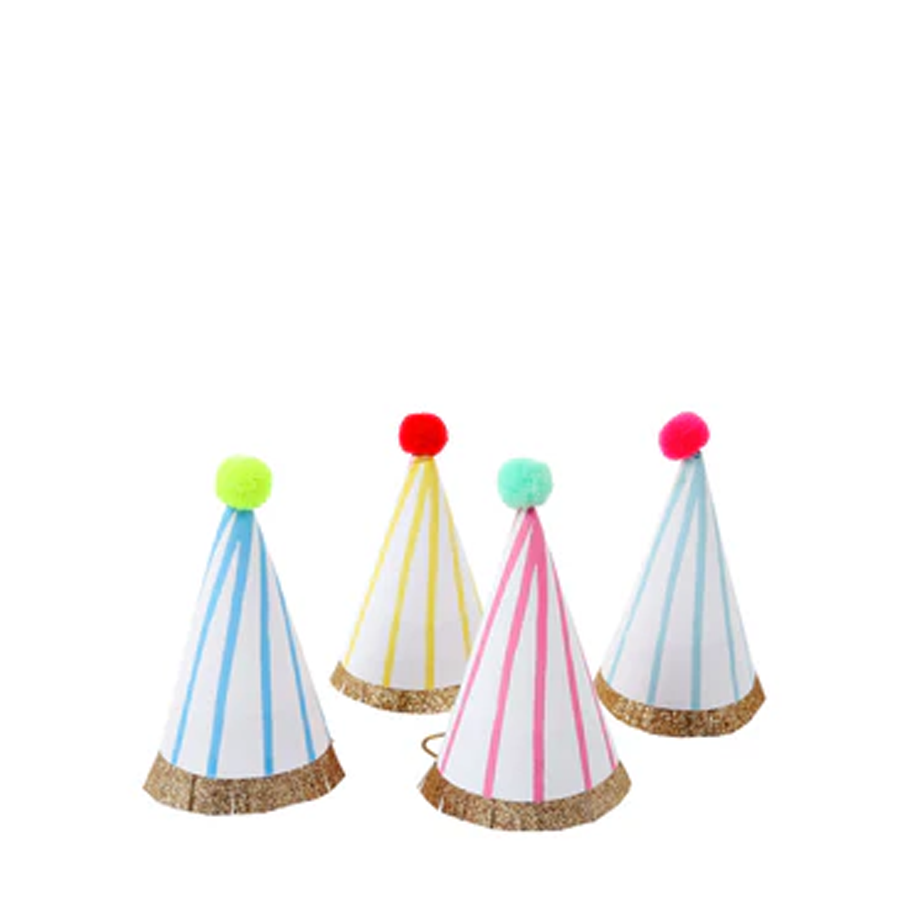 Meri Meri Stripe Pompom Mini Party Hats, photo 2 of 2