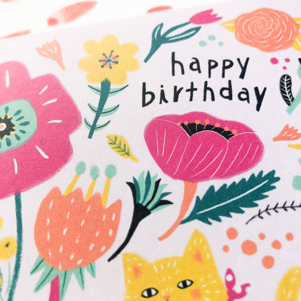 Cat on Bicycle Birthday Greeting Card, photo 3 of 4