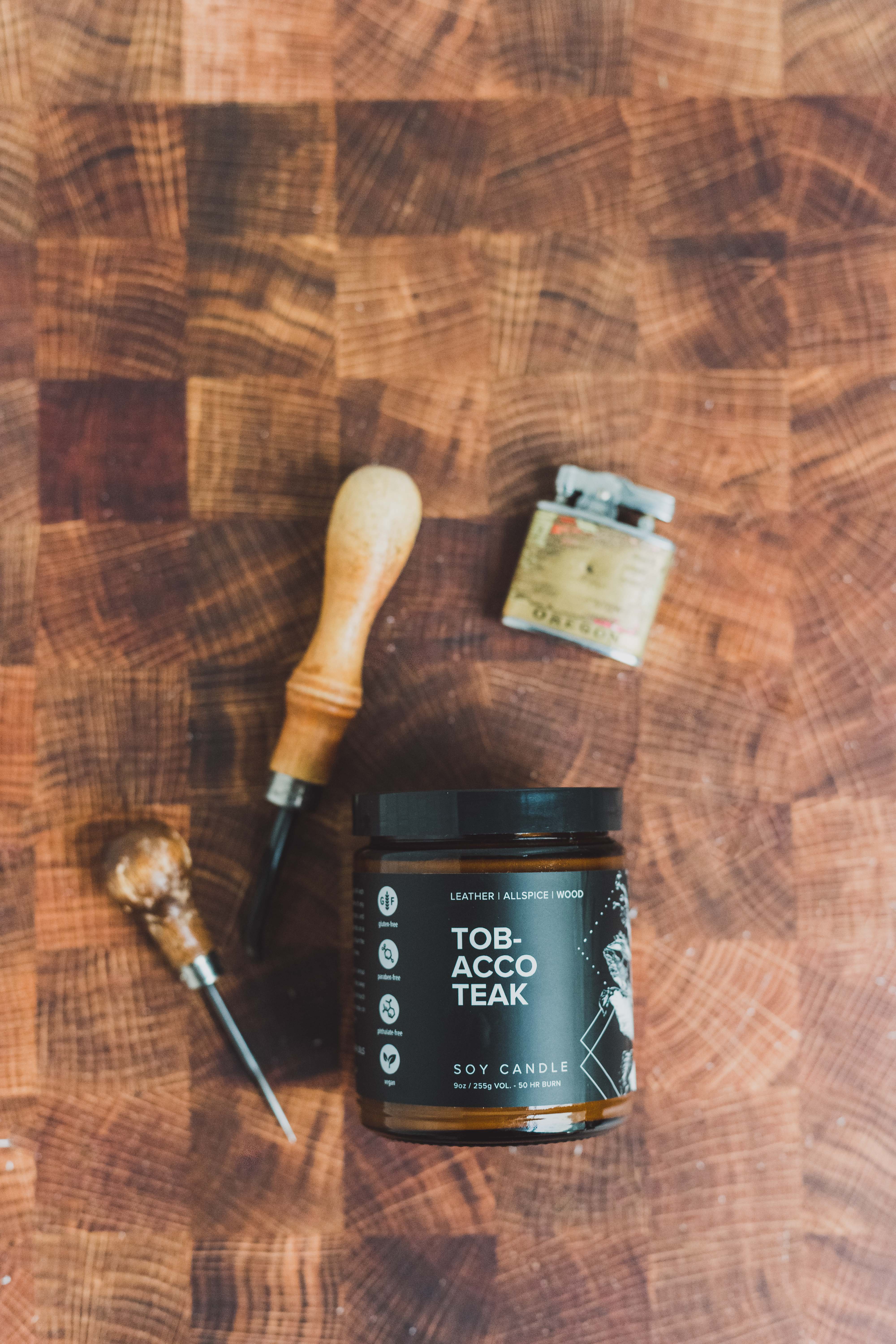 Tobacco Teak 9oz Soy Candle, photo 2 of 8