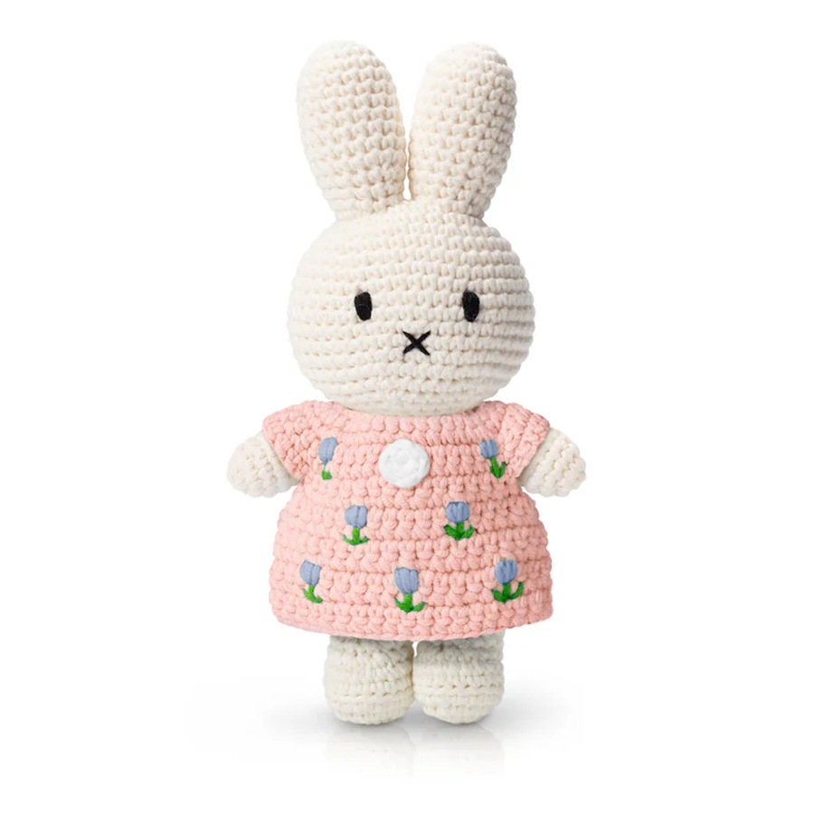 Just Dutch Miffy Tulip Dress Handmade Crocheted Soft Toy - Pastel Pink