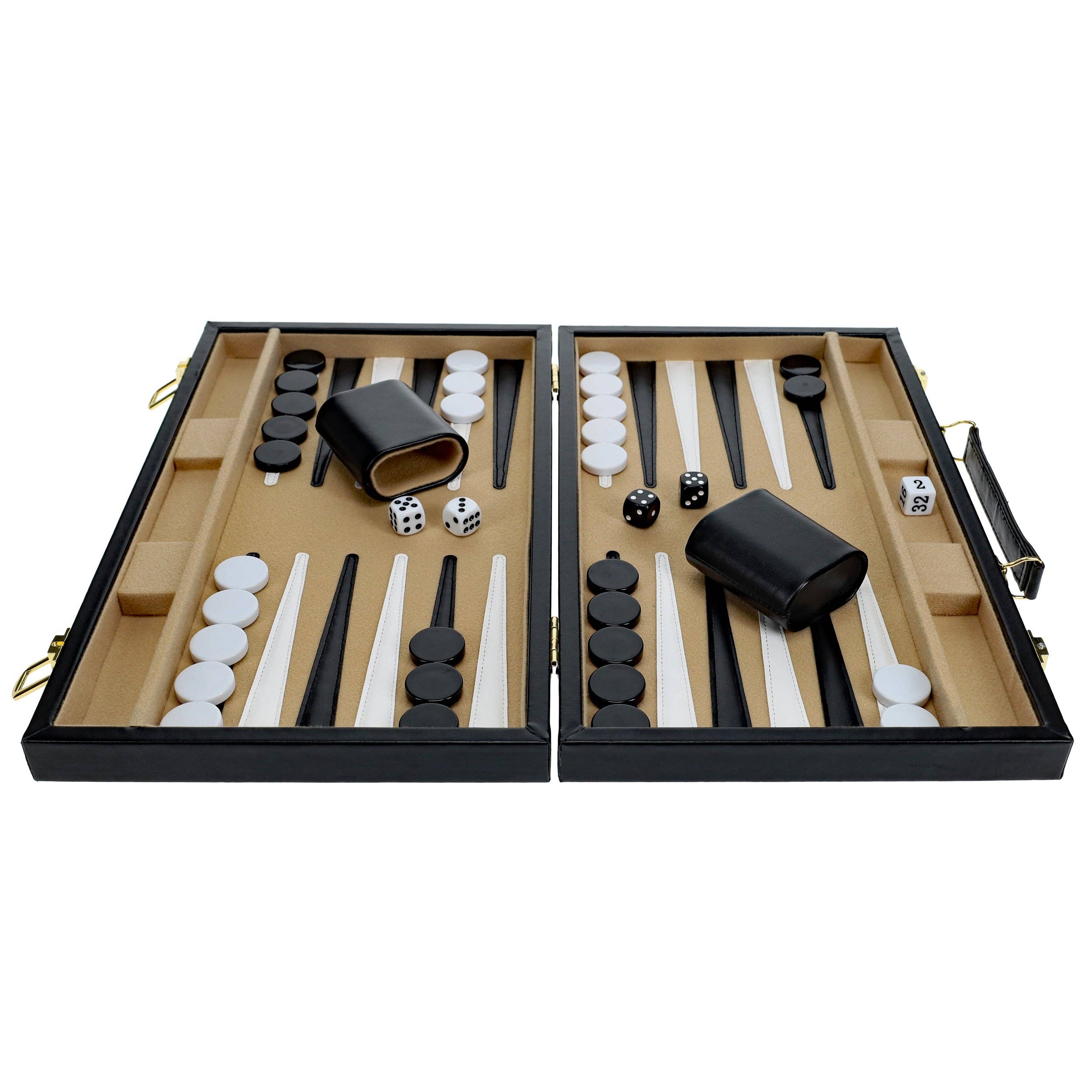 WE Games Black Leatherette Backgammon Set, 14.75 inches, photo 6 of 8