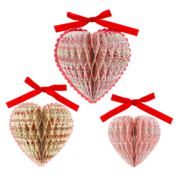 Liberty 3 Honeycomb Heart Decorations, photo 1 of 2