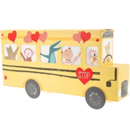 School Bus Valentines Cards and Bracelets Set