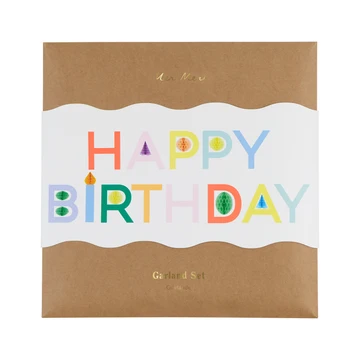 Honeycomb Happy Birthday Garland Set, photo 3 of 3