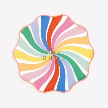 Meri Meri Rainbow Swirl Happy Birthday Side Plates