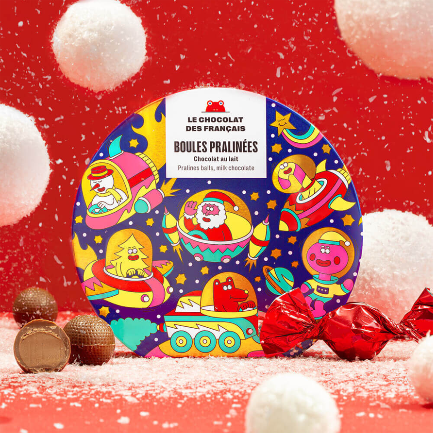 Le Chocolat des Français - Milk Chocolate Papillotes Christmas praliné balls