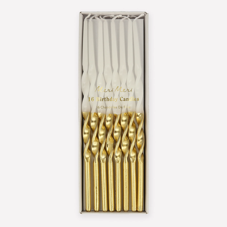 Meri Meri Gold Dipped Twisted Candles