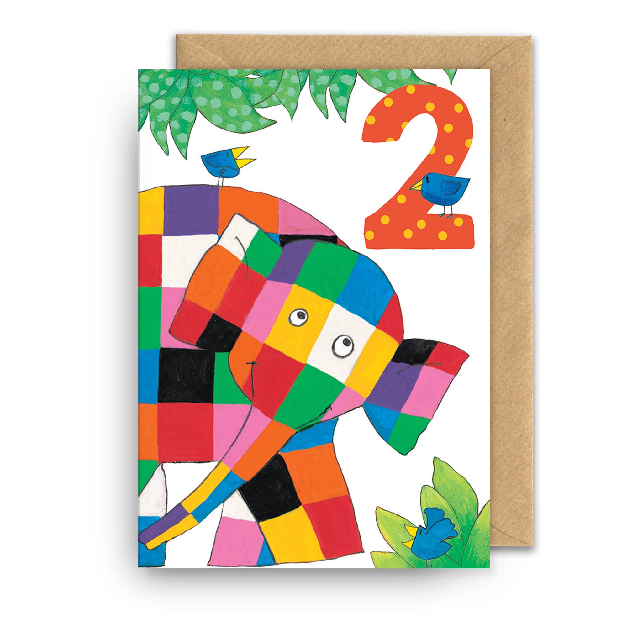 Birthday Card | Elmer the Patchwork Elephant | 2 Year Old, photo 1 of 2