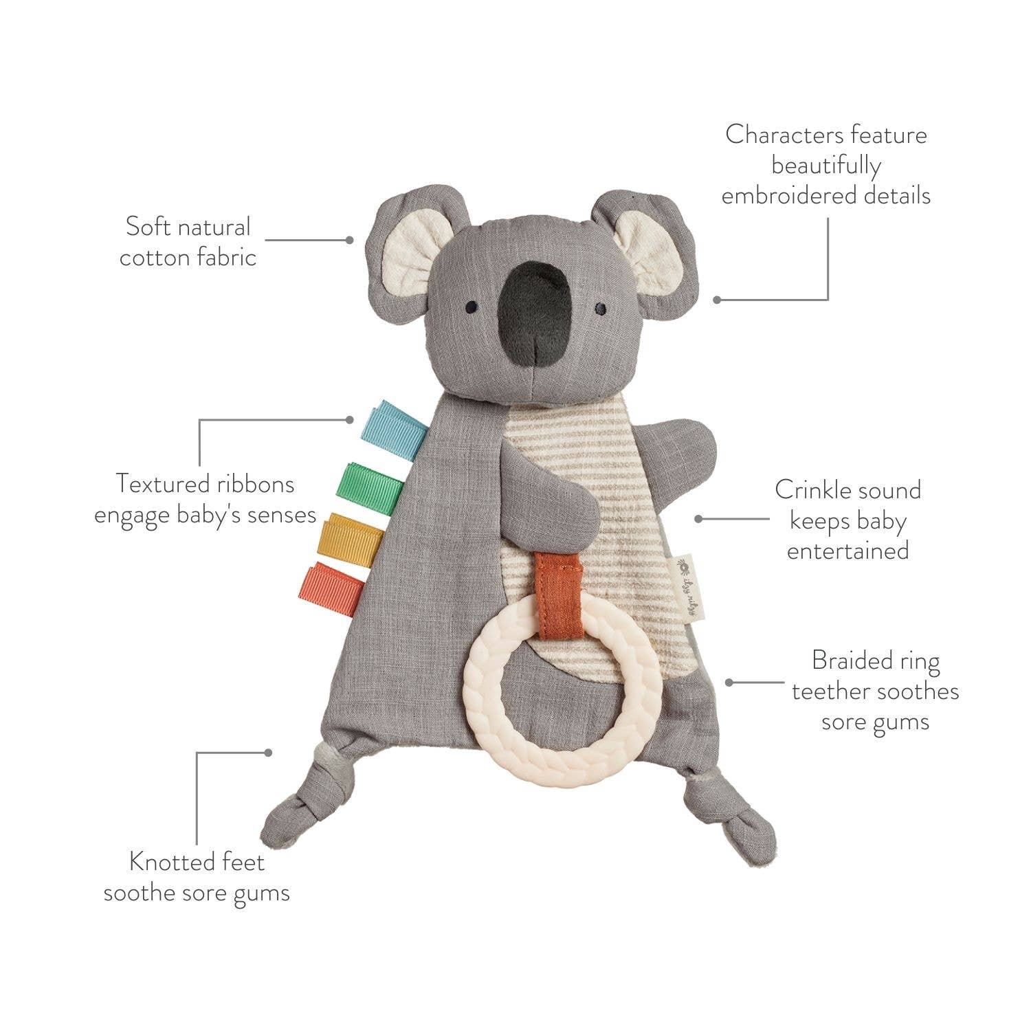 Itzy Bitzy Crinkle™ Sensory Toy with Teether: Koala, photo 3 of 8