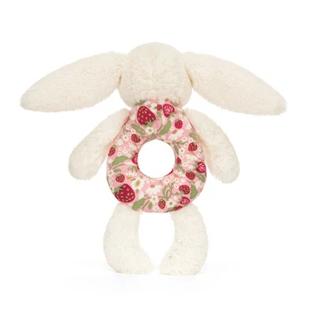 Blossom Cream Bunny 'Berry' Ring Rattle, photo 2 of 2