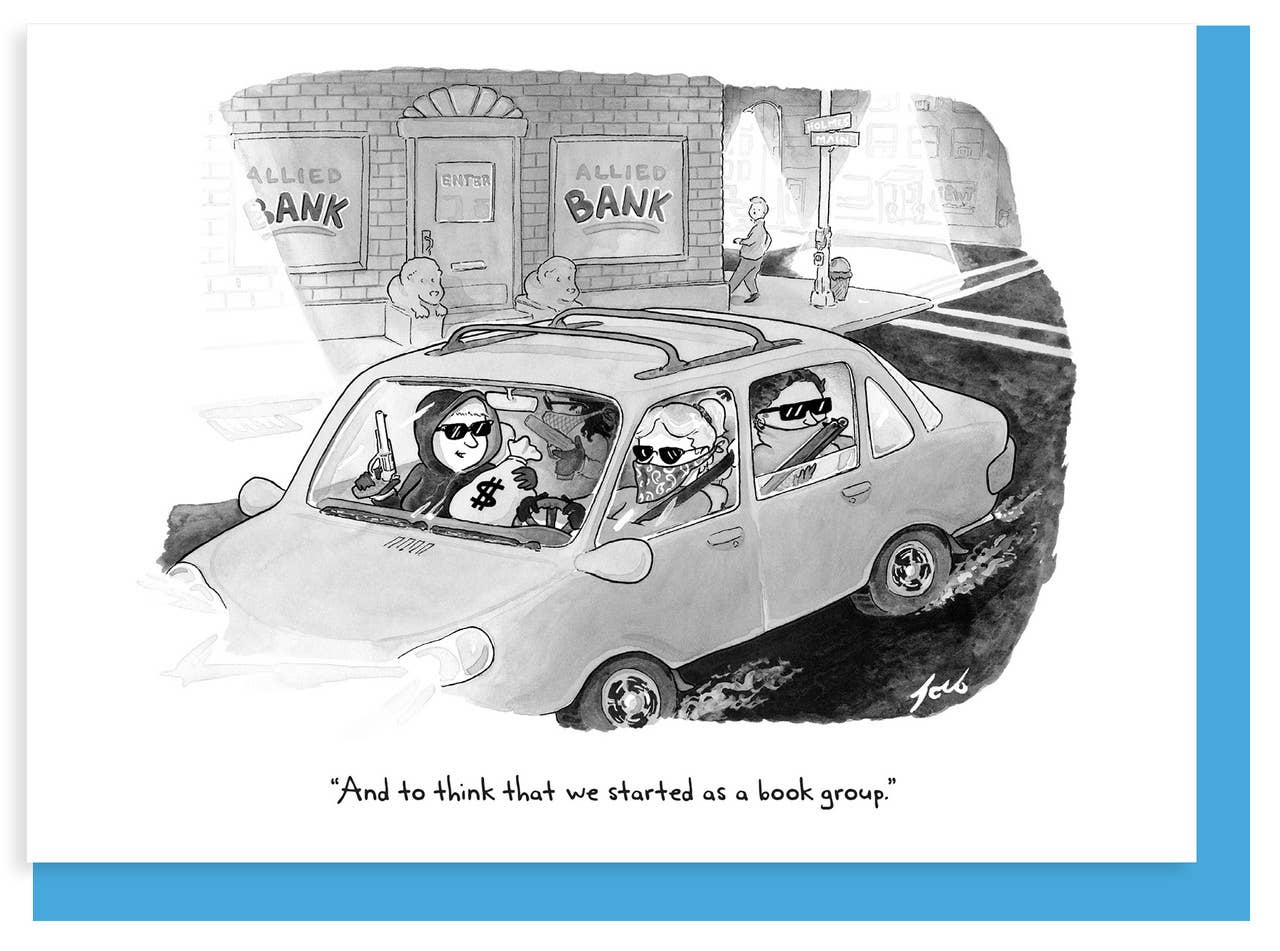 Book Group Heist - Nelson Line Cartoon Card