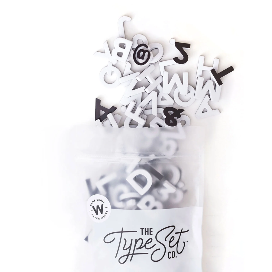 The Type Set Soft Magnetic Letters 1" 200-Piece Sans Serif - Paper White