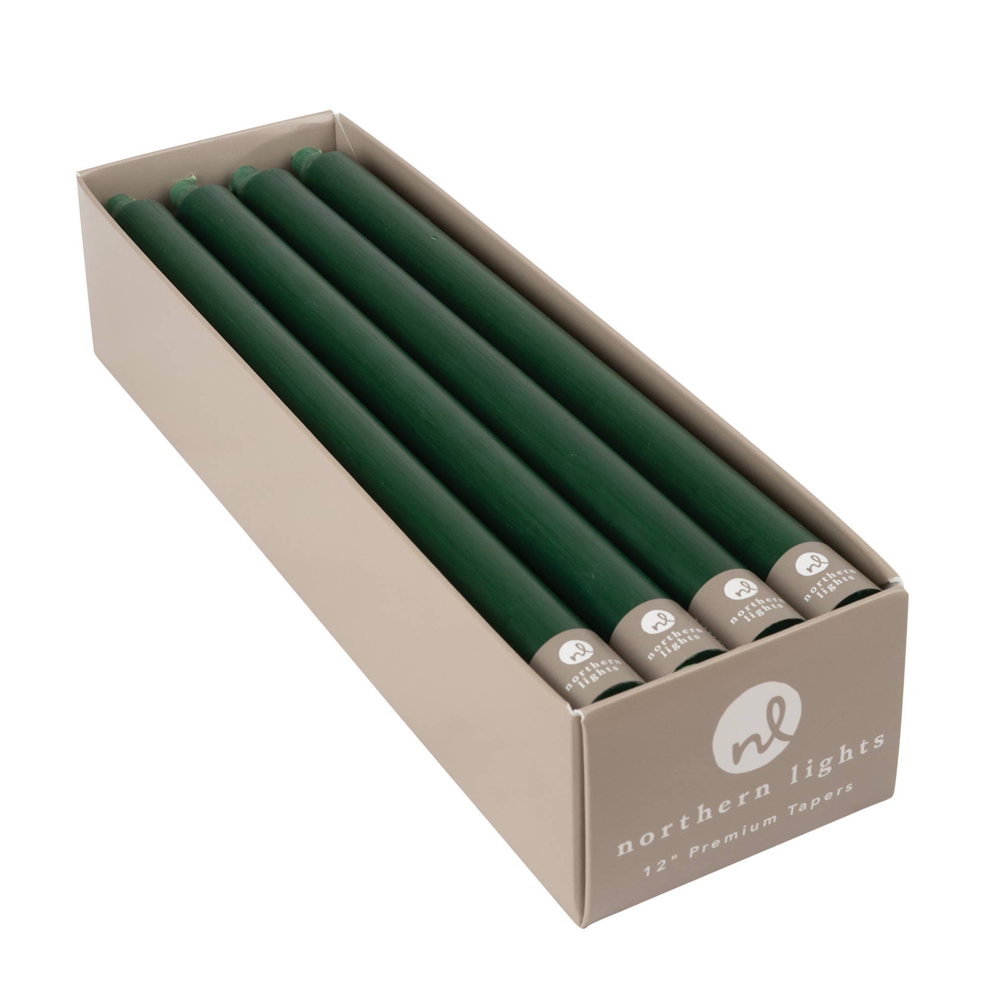 12" Taper Candles - 12pc Box: Hunter Green, photo 1 of 8
