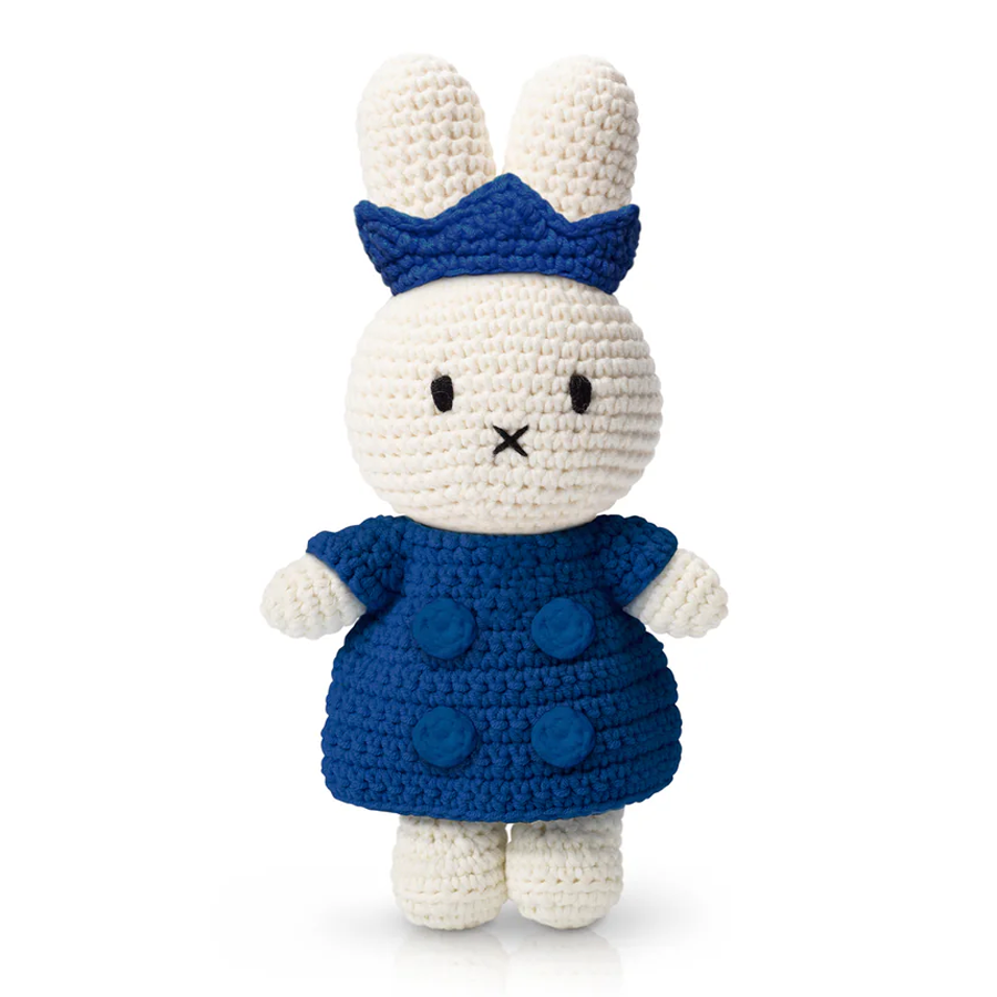 Just Dutch Miffy Queen in Blue Dress Handmade Crocheted Soft Toy