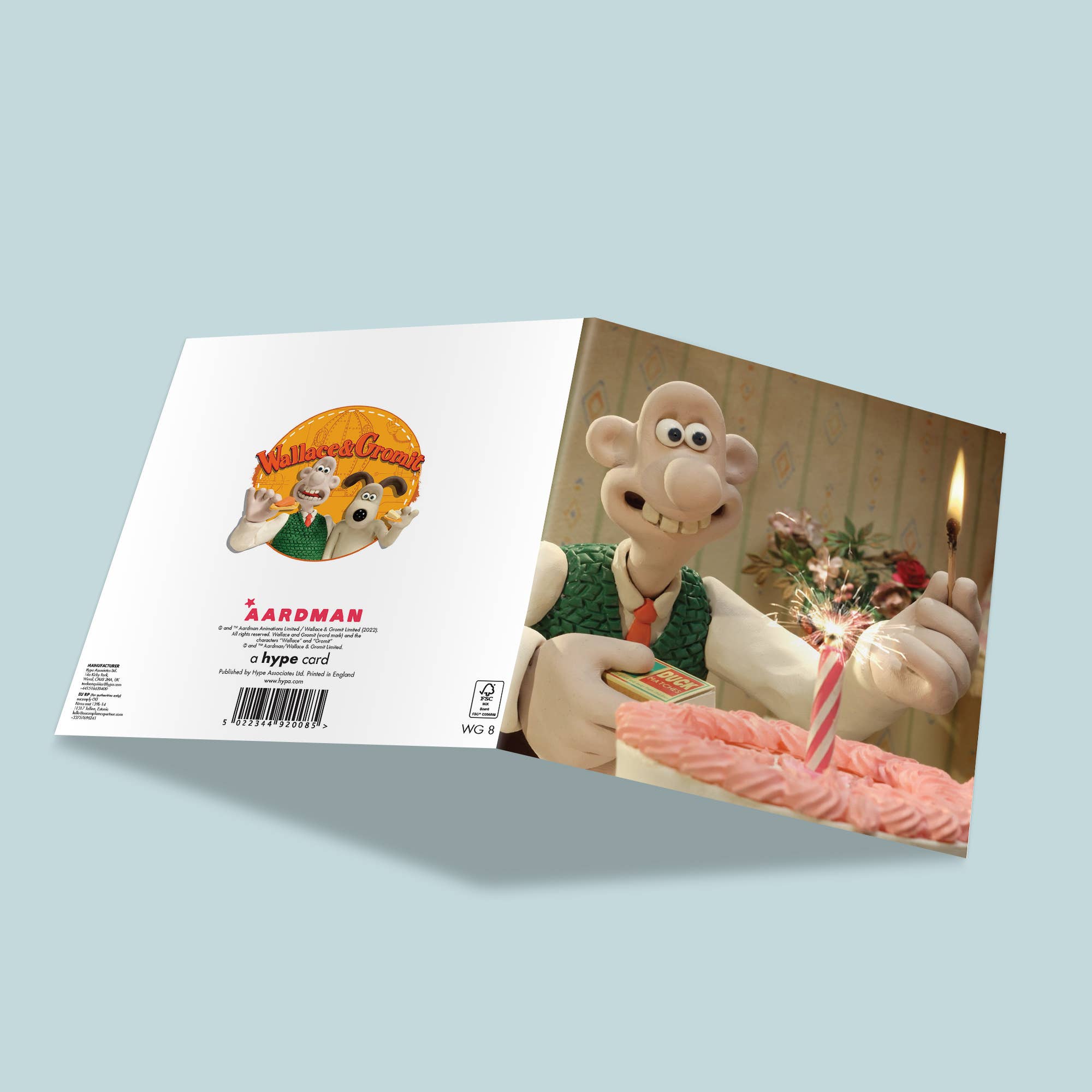 Square Birthday Card | Wallace and Gromit |Wallace with Cake, photo 2 of 2