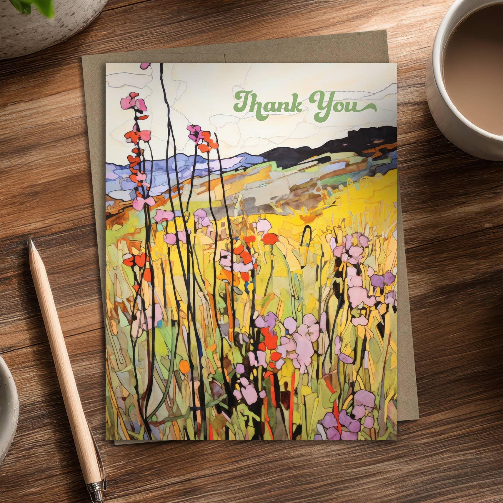 Waterknot Wildflower Bouquet – Recycled Thank You Card, photo 3 of 3