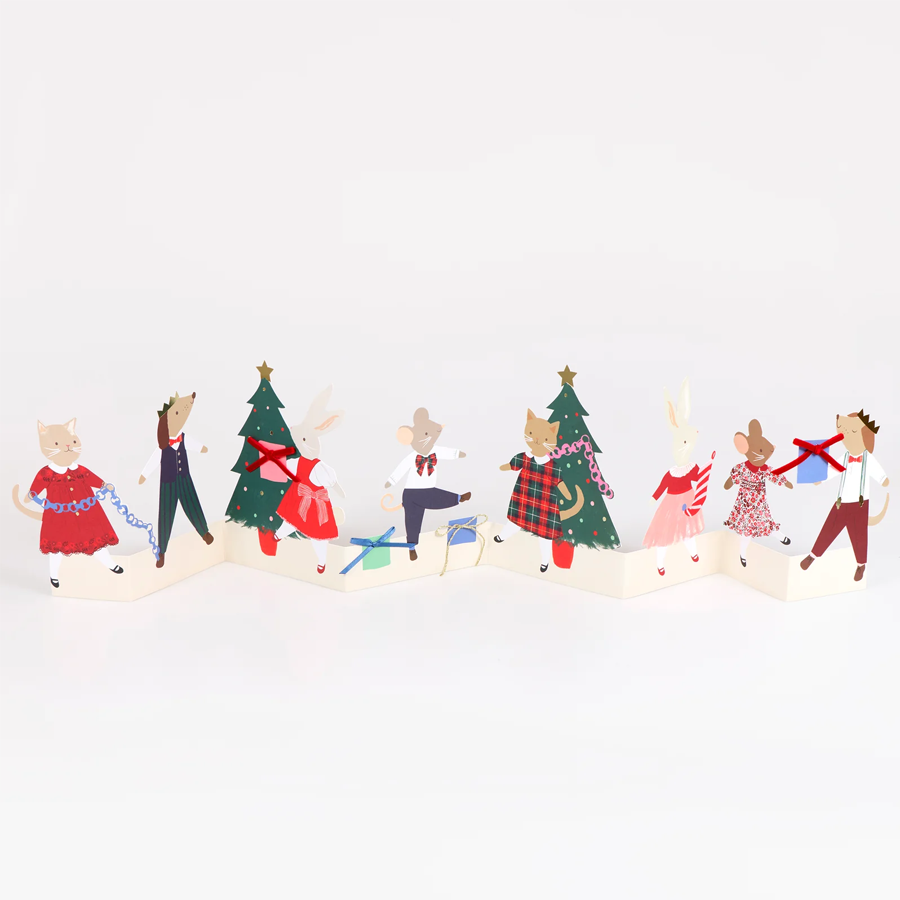 Meri Meri Christmas Animal Friends Concertina Card, photo 1 of 2