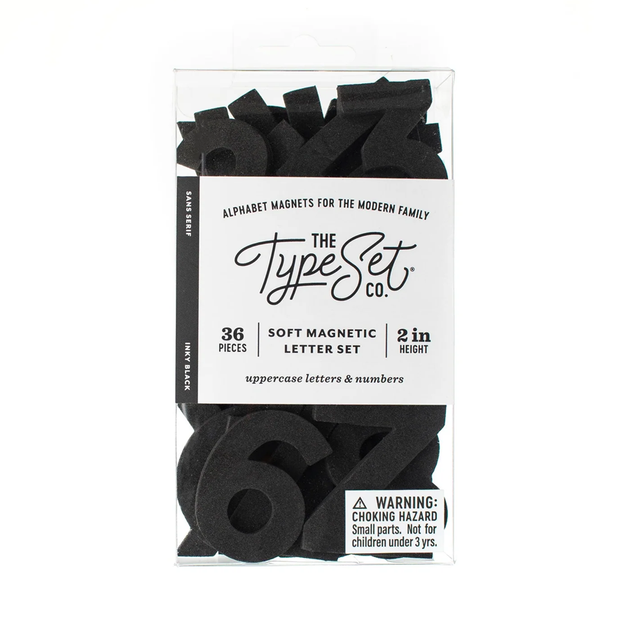 The Type Set Soft Magnetic Letters 2" 36-Piece Sans Serif - Black