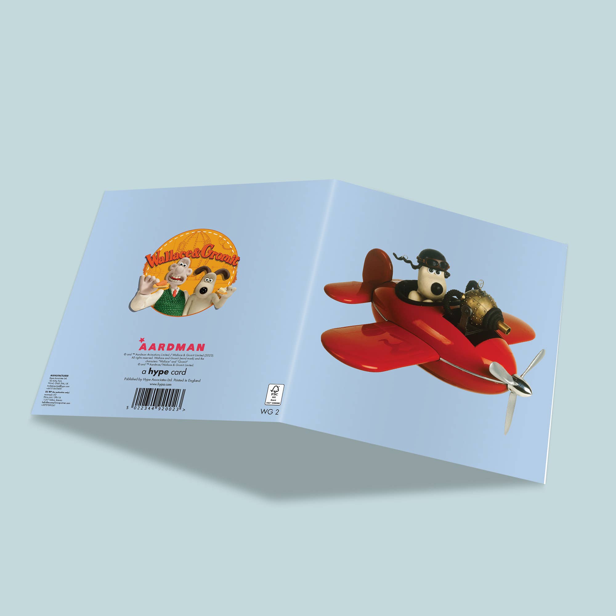 Square Greeting Card | Wallace and Gromit | Red Plane, photo 2 of 2