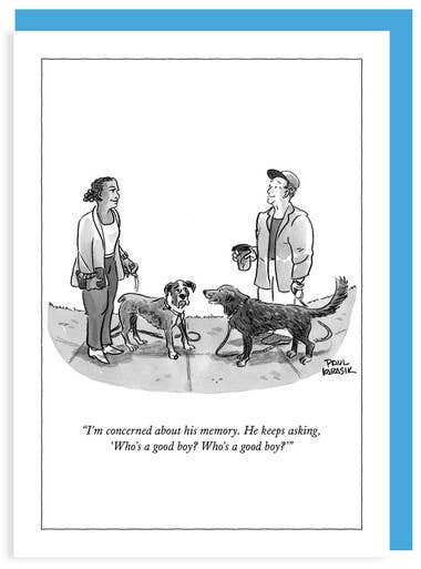 WHO'S A GOOD BOY - 5 x 7 NEW YORKER CARTOON CARD, photo 1 of 3