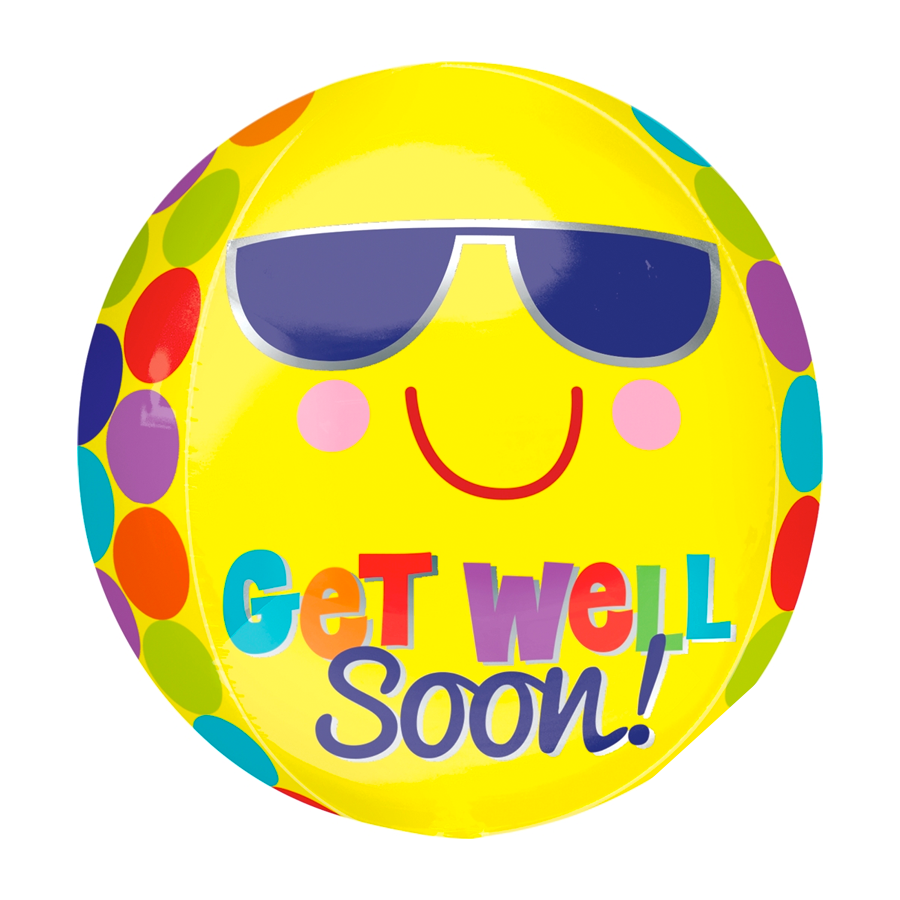 16in Get Well Soon Sunglasses Orbz Balloon