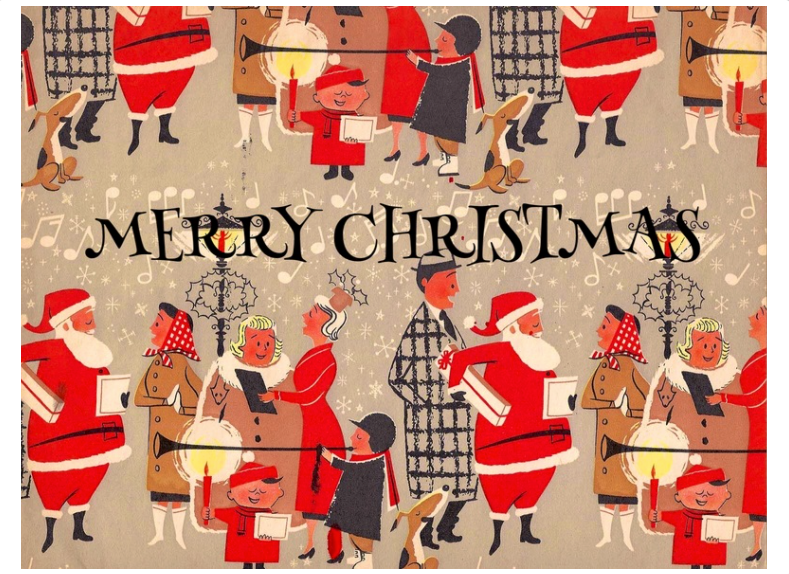 50's Christmas Cartoon Holiday Cards