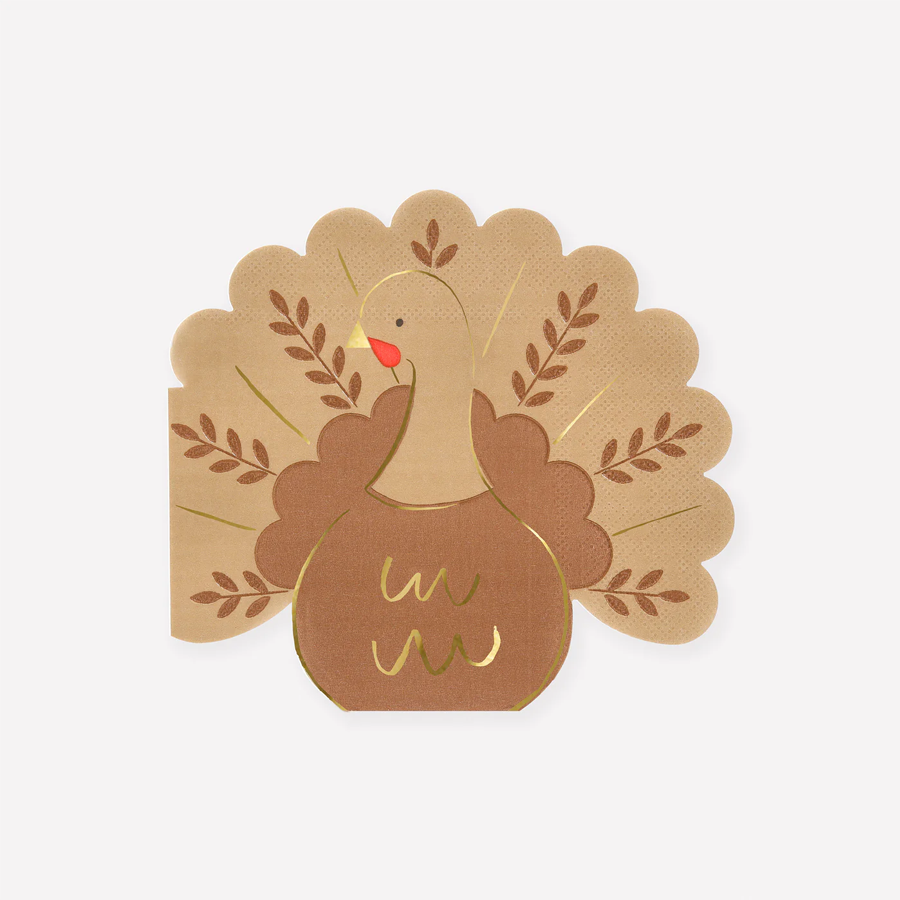 Meri Meri Folk Turkey Thanksgiving Napkins Set of 16