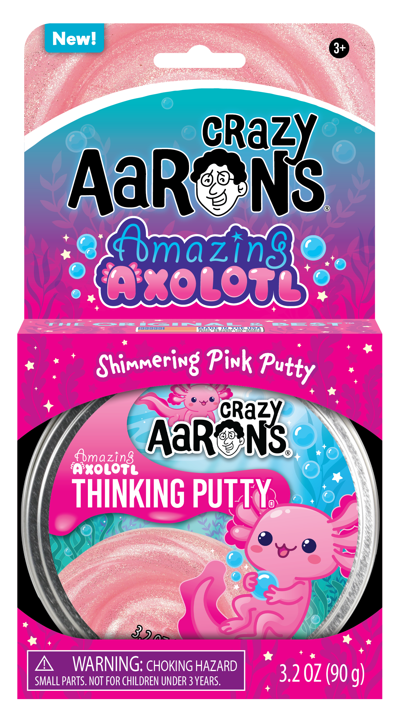 Amazing Axolotl - Full Size 4" Thinking Putty Tin, photo 1 of 3