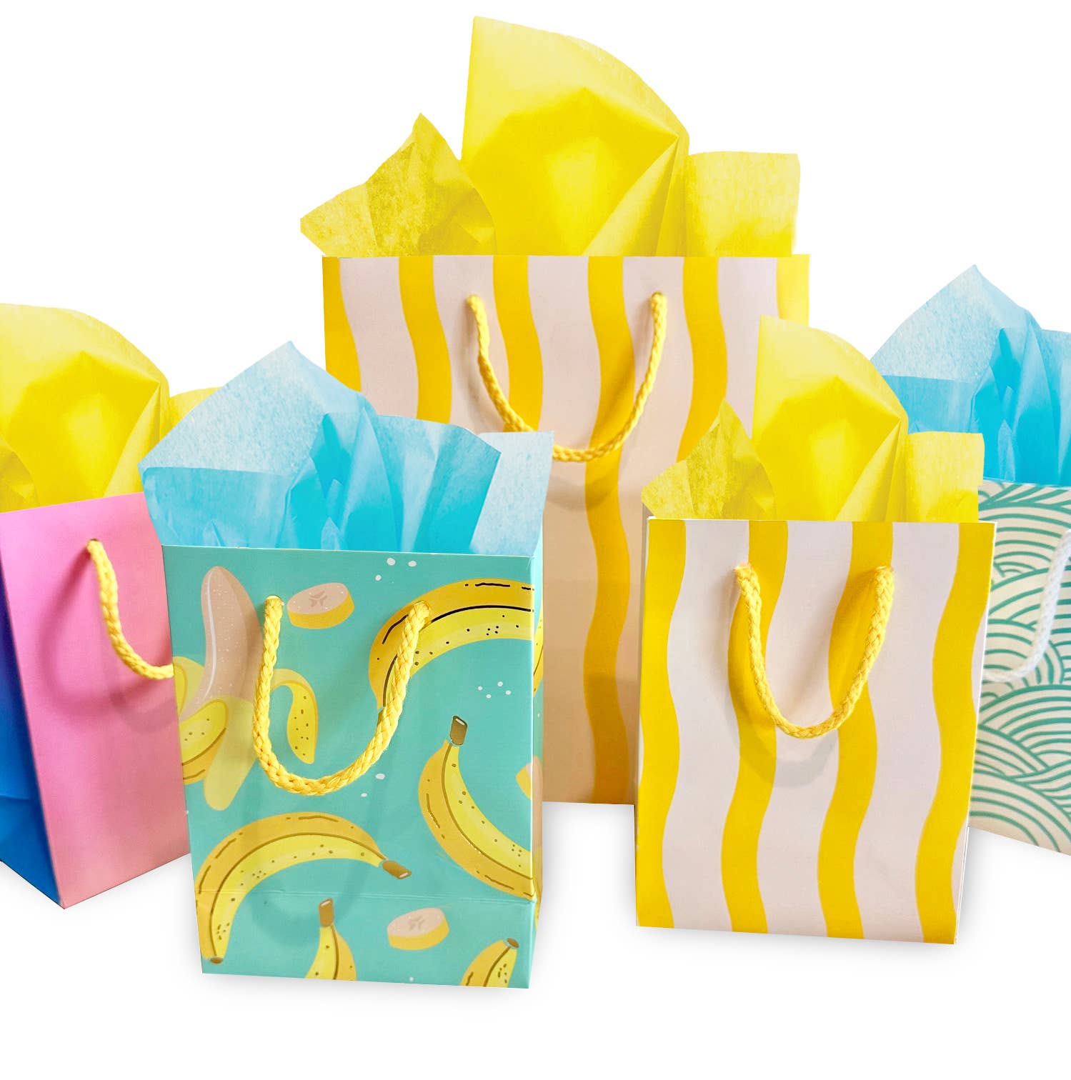 Yellow Fussy Stripe Gift Bag, photo 2 of 3
