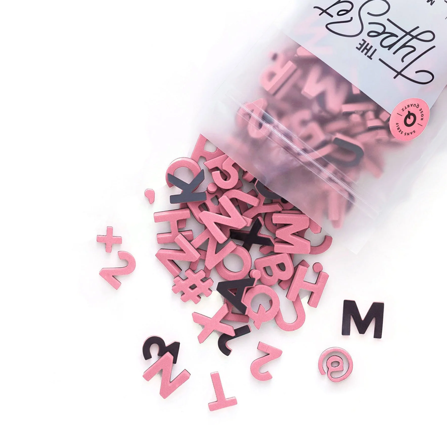 The Type Set 1" Soft Magnetic Letters - Rose Quartz