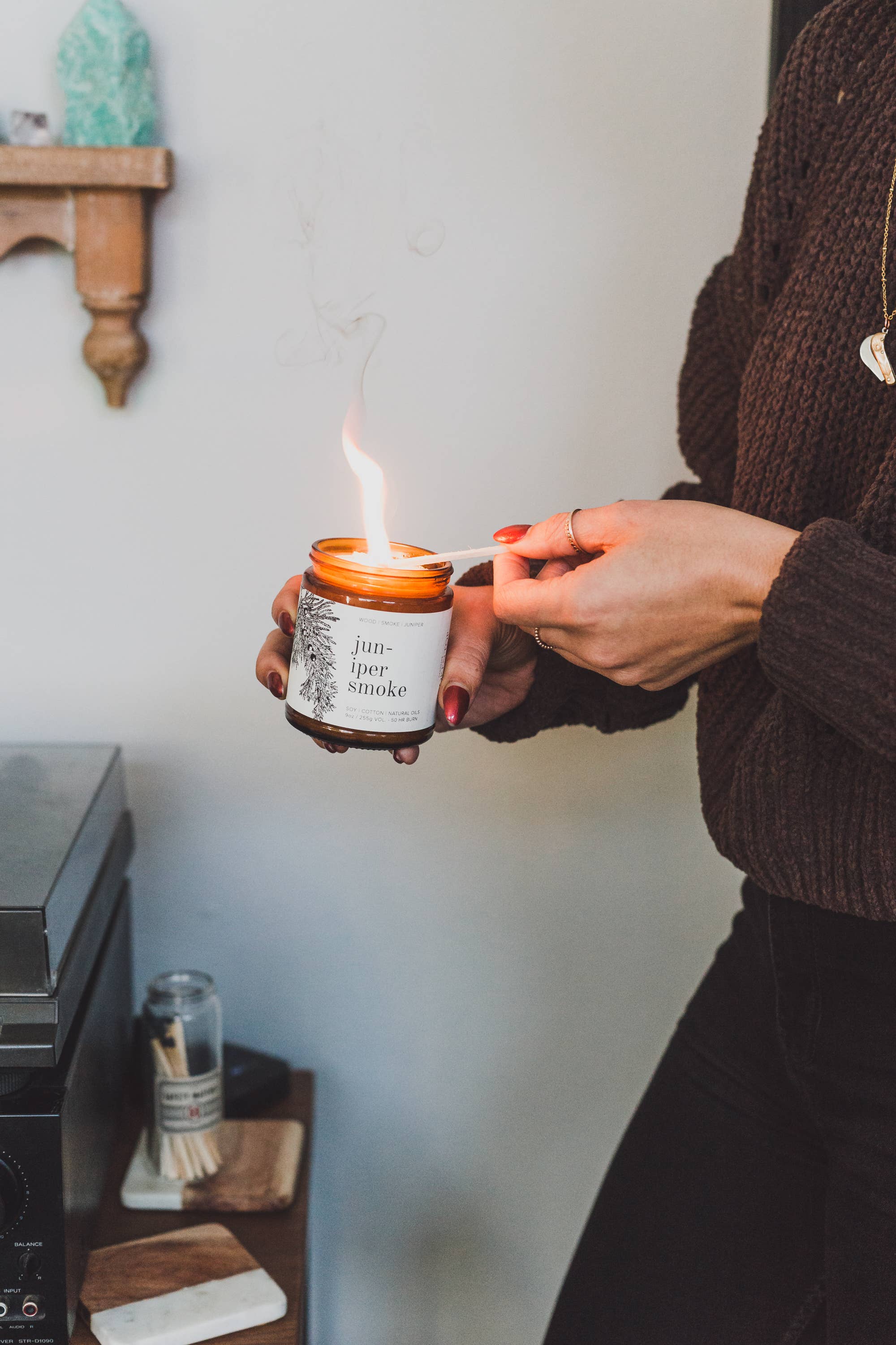 Juniper Smoke 9oz Soy Candle, photo 2 of 7