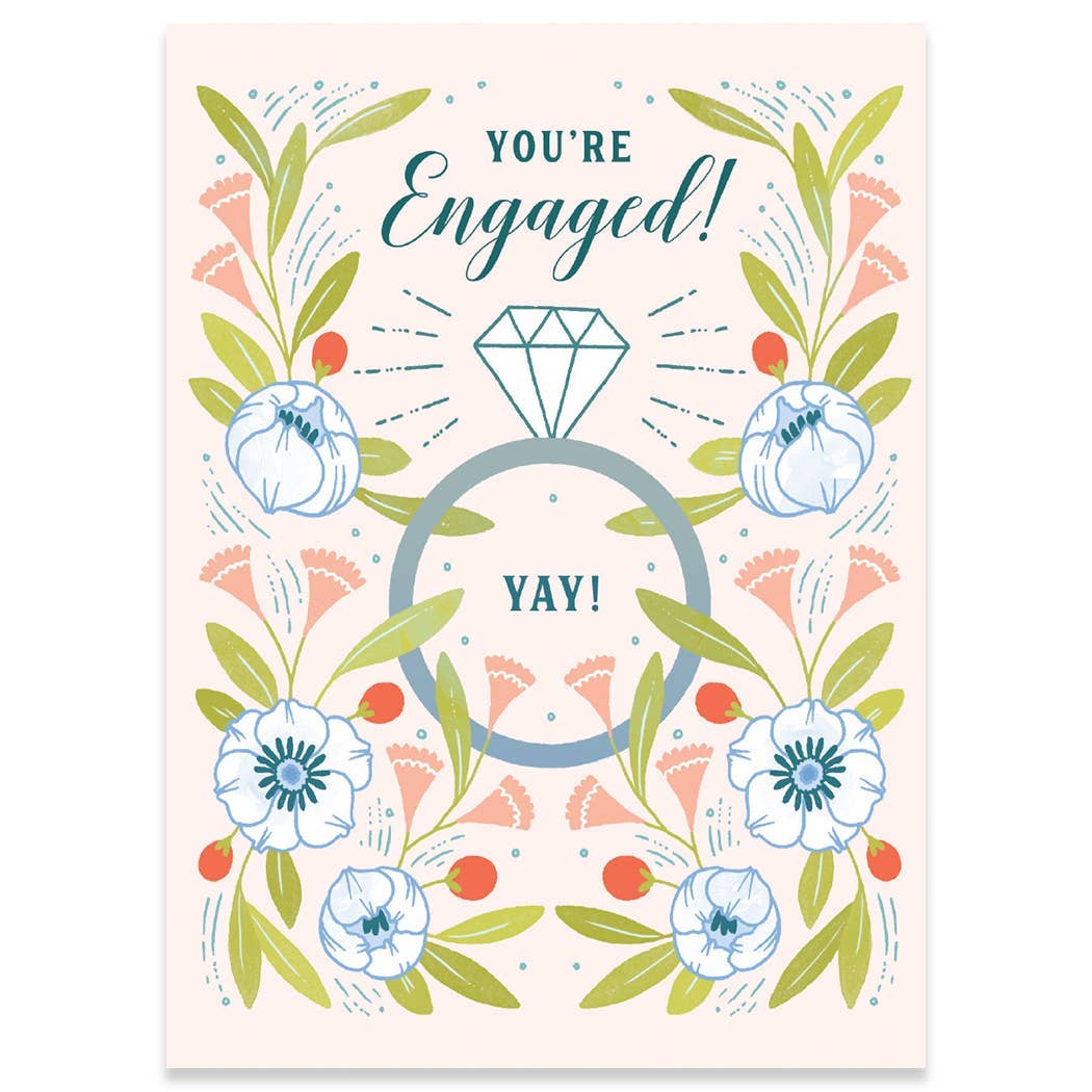 ENGAGEMENT RING ENGAGEMENT GREETING CARD 4.5 x 6.25"