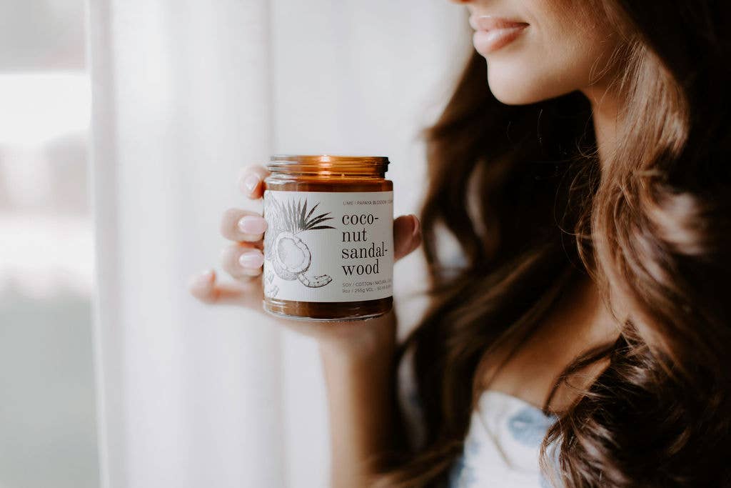 Coconut Sandalwood 9oz Soy Candle, photo 5 of 7