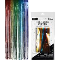 LeFete Rainbow Foil Fringe Curtain